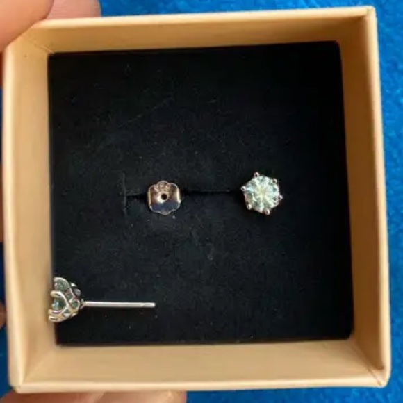 Certified 1ct t.w. Moissanite Green Filigree Basket Stud Earrings NEW - Picture 9 of 13